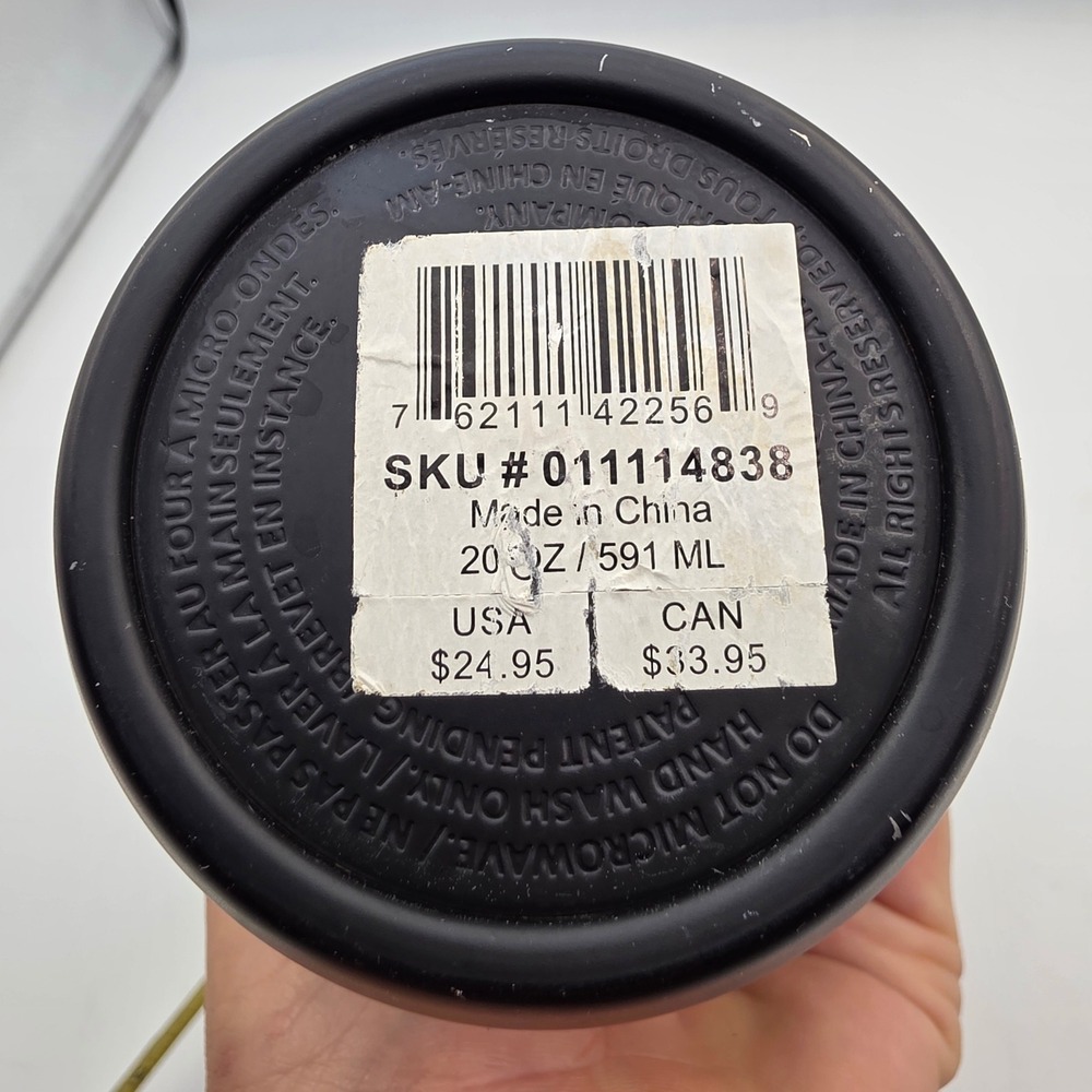 Starbucks Matte Black Stainless Steel Travel Tumbler 20oz Silver Siren Logo P1 - Picture 13 of 16